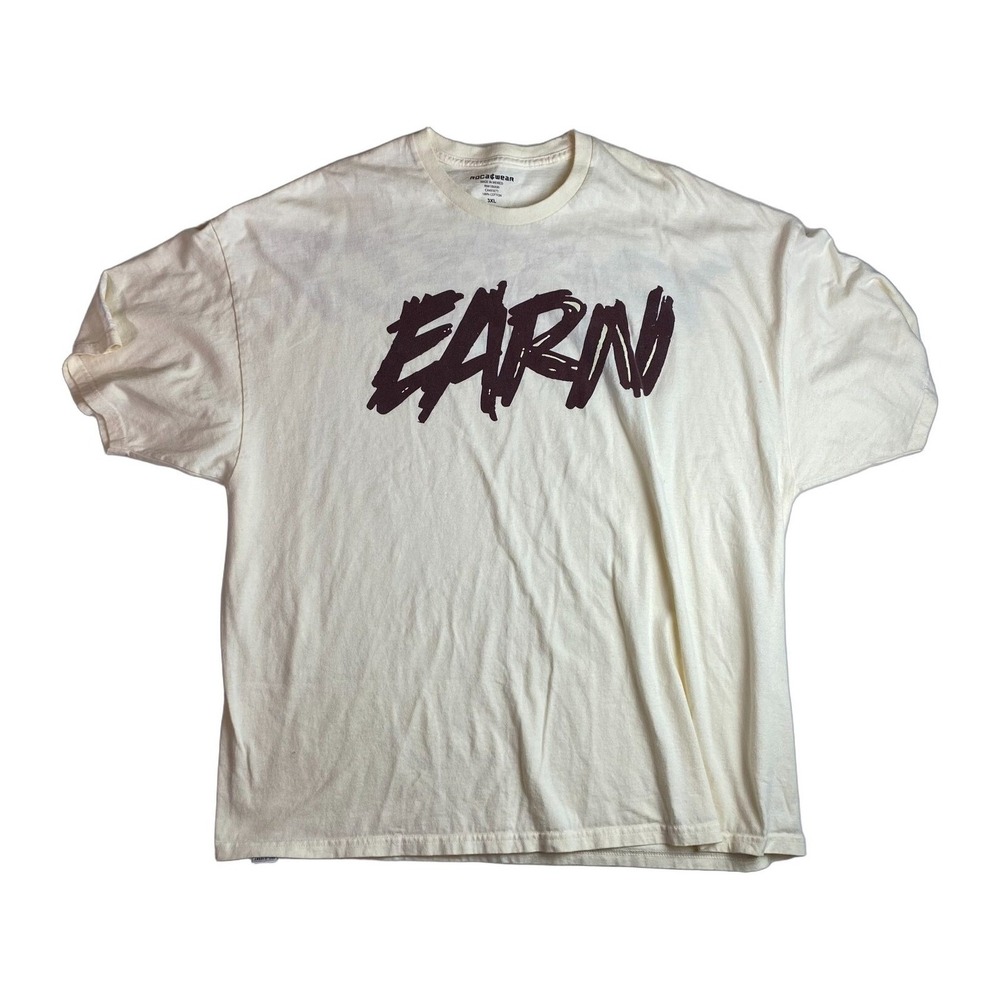Roca Wear T Shirt 3XL Short Sleeve Mens Cream Hip Hop Y2k Big 90s Streetwear